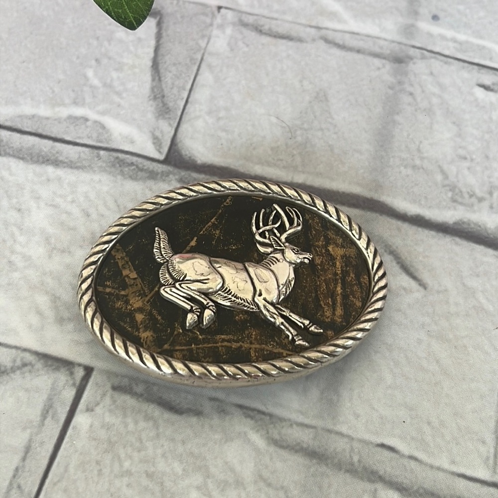 Vintage NOCONA 🦌 leaping Elk Hunting silver tone bucket